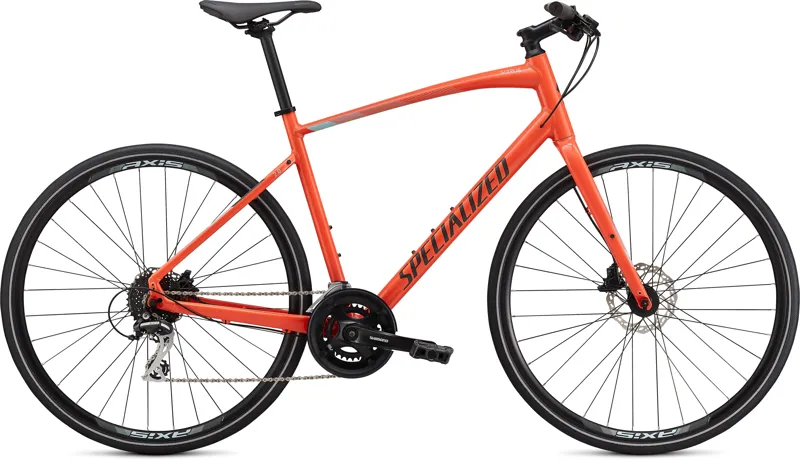 orange hybrid bike