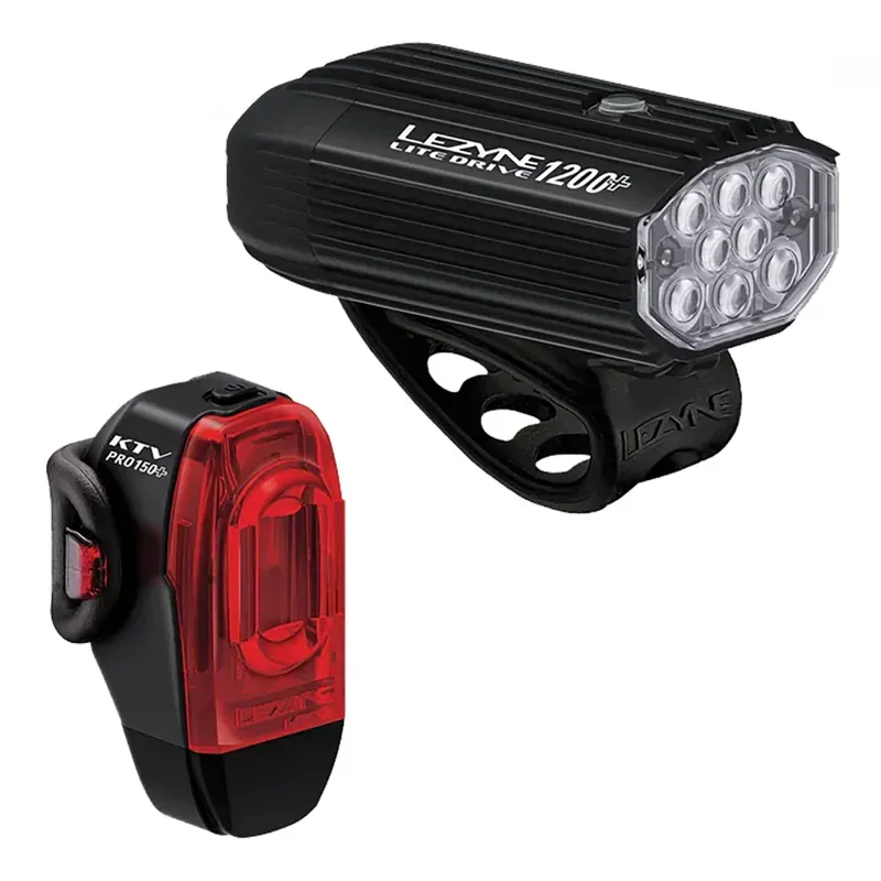 Lezyne Lite Drive 1200+/KTV Drive Pro+ Light Set in Black