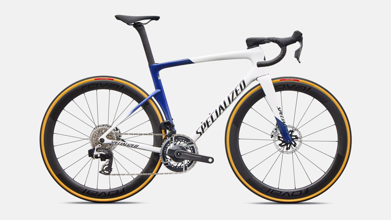 Specialized Tarmac SL9 S-L SRAM RED AXS Road Bike in White/Blue/Black