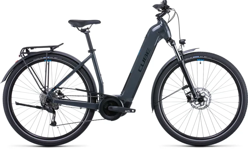 2022 Cube Touring Hybrid One 400 Easy Entry Electric Bike in Blue