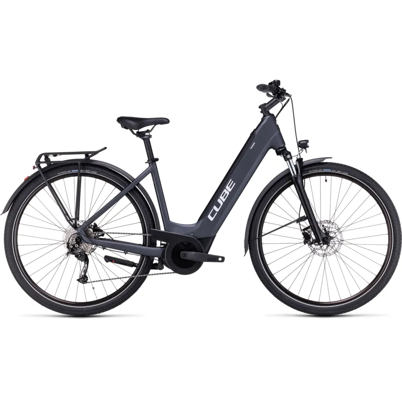 Cube Touring Hybrid One 500 Electric Bike in Grey/White-2