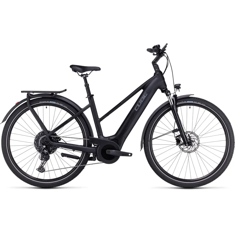 Cube Touring Hybrid Pro 625 Electric Bike in Black/Metal-1