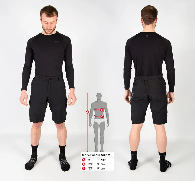 Endura Hummvee Shorts II with Liner in Black-3
