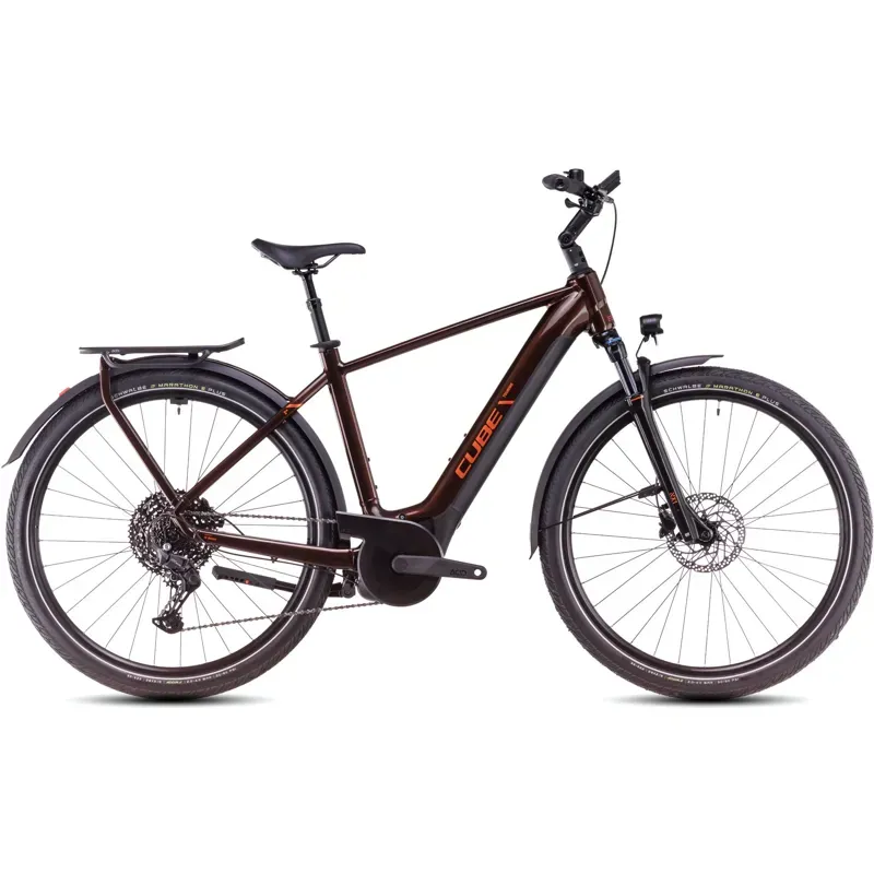 Cube Touring Hybrid Pro 625 Electric Bike in Cinnamon/Orange