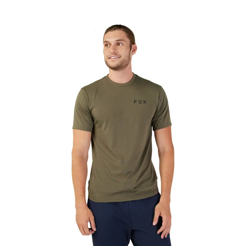 Fox Dynamic Short Sleeve Tech T-Shirt in Olive Green