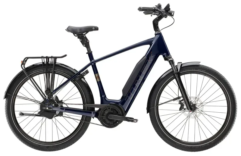 Trek District+ 5 800w Electric City Bike in Deep Dark Blue