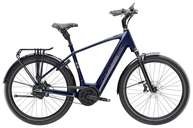 Trek District+ 5 525w Electric City Bike in Deep Dark Blue