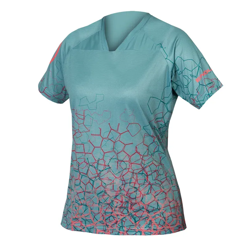 Endura Women's SingleTrack Print Tee in LTD Berry