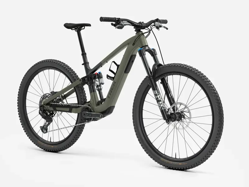 Trek Fuel+ EX 8 Gen 2 E-Mountain Bike in Matte Olive Grey/Trek Black-1