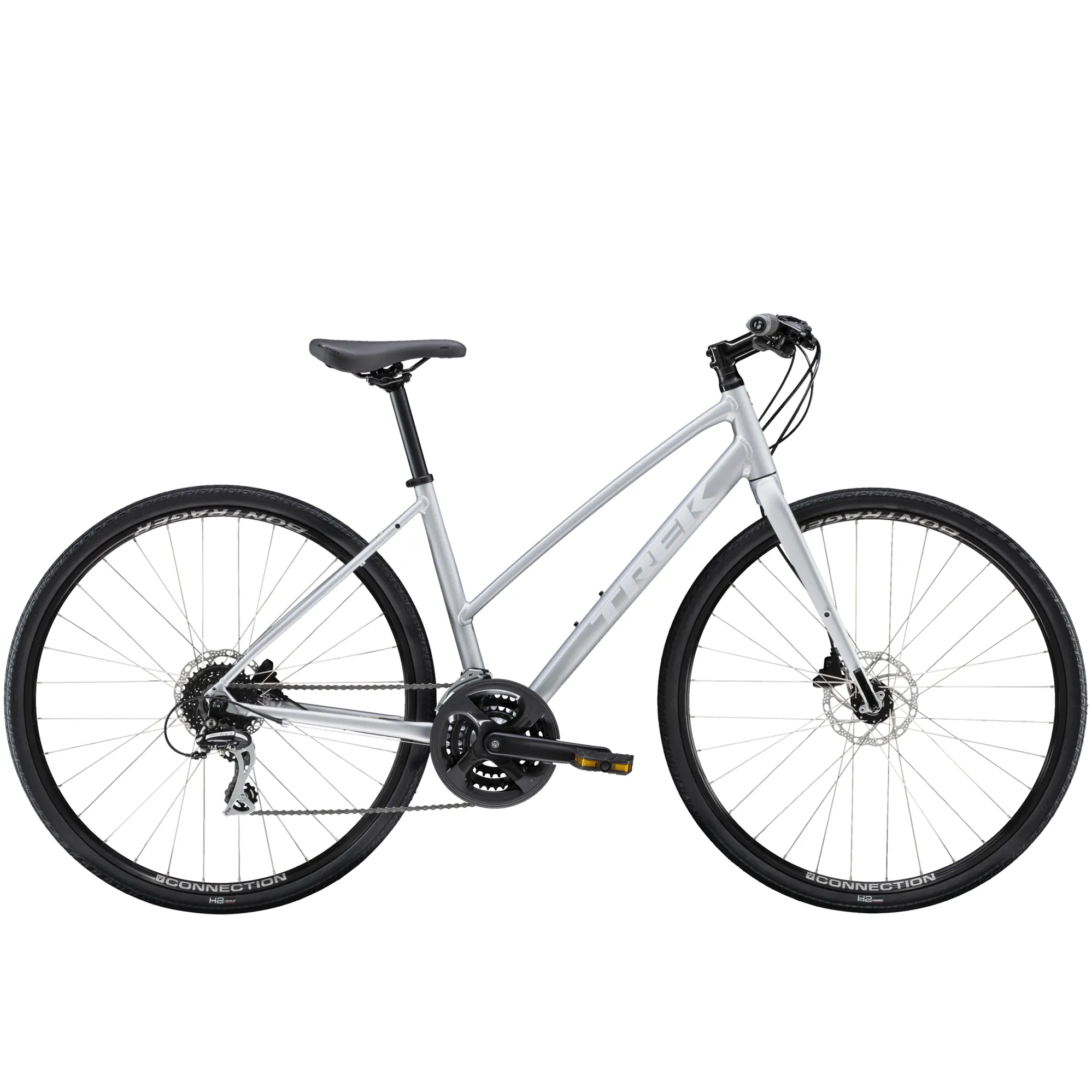 TREK FX DISC STAGGER WOMENS HYBRID BIKE IN SILVER