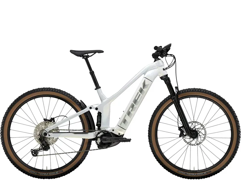 Trek Powerfly FS 7 Electric Mountain Bike in White Prismatic/Plasma Grey Pearl