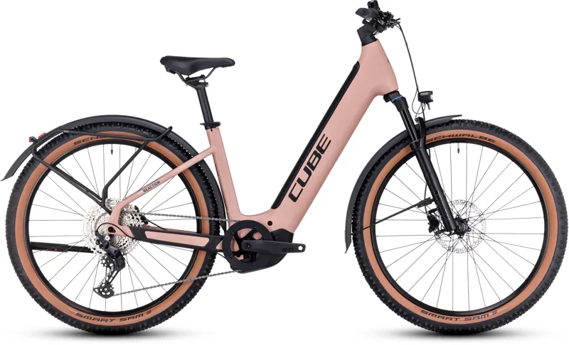 Cube Reaction Hybrid Pro 750 Allroad Electric Mountain Bike in Blush Rose