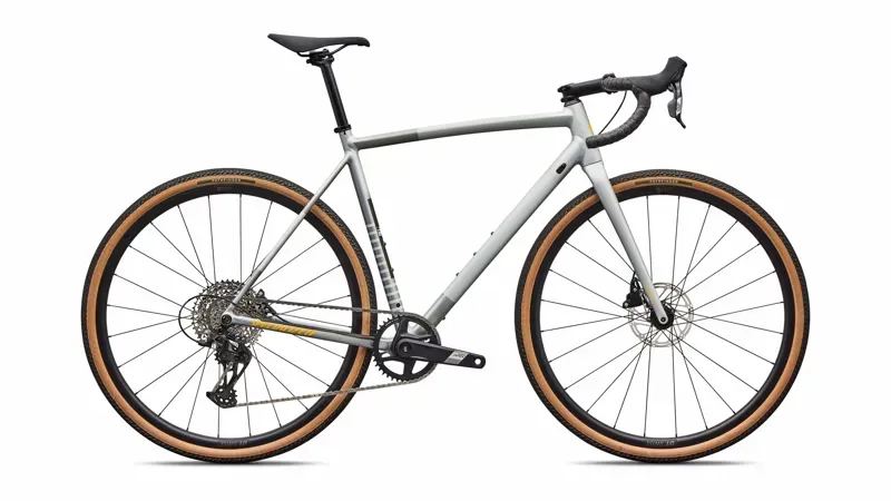 Specialized Crux DSW Comp Gravel Bike in Shadow Silver/Calinia Sunshine