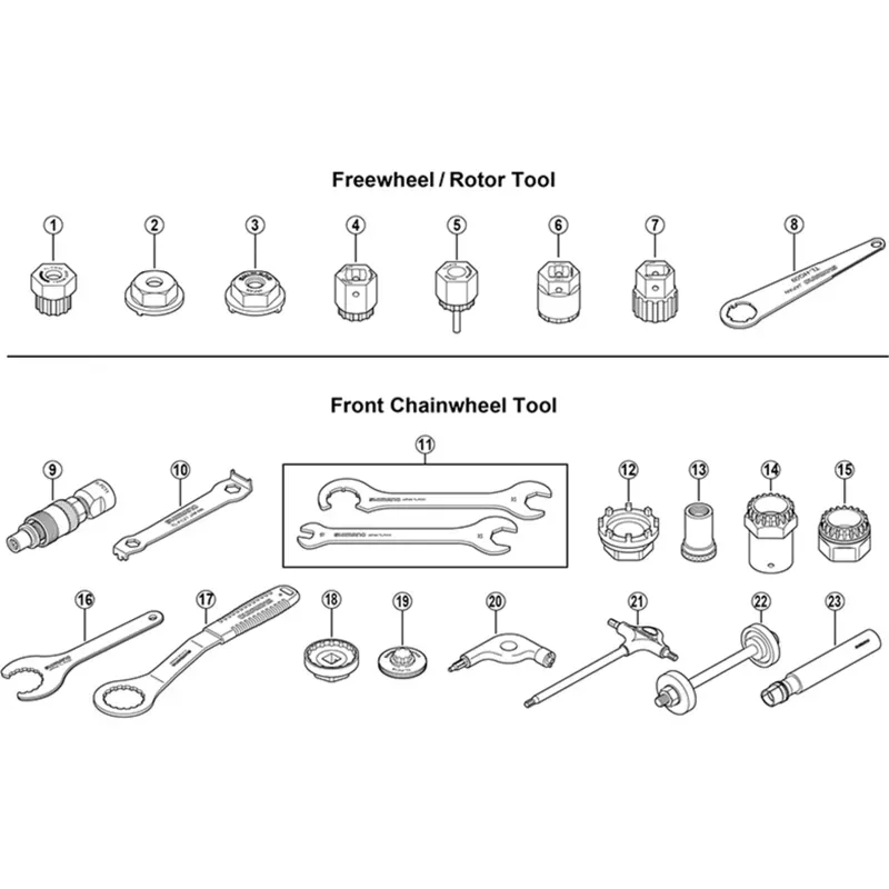 Shimano Workshop CL Rotor/HG Cassette Socket Tool in Black-1