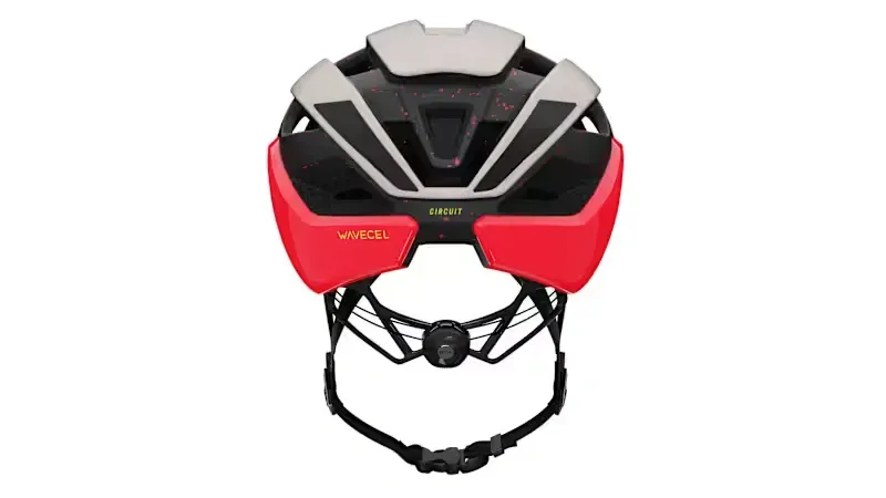 Trek Circuit WaveCel Helmet in Era White/Radioactive Coral-2